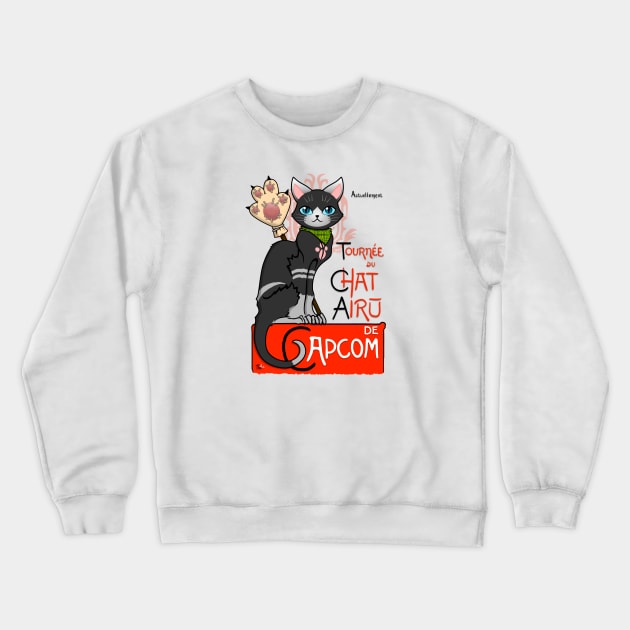 Monster Hunter World black cat Crewneck Sweatshirt by FbsArts